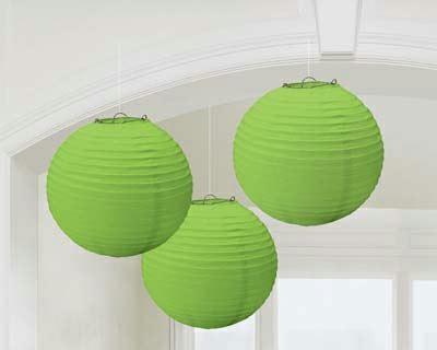 LANTERNE IN CARTA 24CM VERDE LIME 3PZ