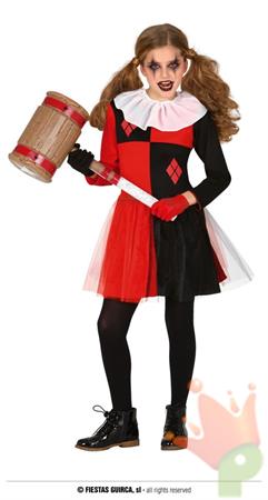 COSTUME ARLECCHINO ROSSO BAMBINA 7-9 ANNI