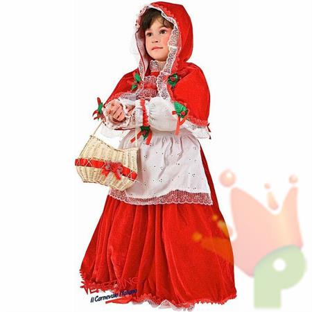 COSTUME CAPPUCCETTO ROSSO IN VELLUTO TG 2-3-4-5-6