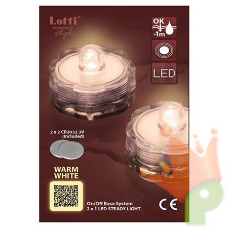 SET 2 TEALIGHT SOMMER. 1LED CLASSIC LUCE FISSA A BATT. ESTERNO