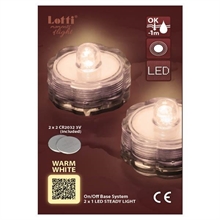 SET 2 TEALIGHT SOMMER. 1LED CLASSIC LUCE FISSA A BATT. ESTERNO