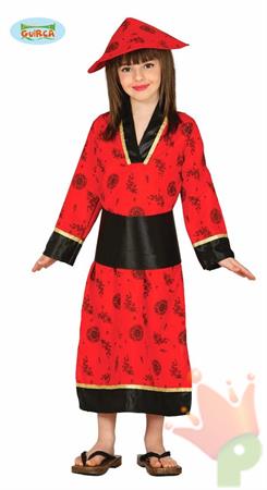 COSTUME CINESE ROSSA TAGLIA 5-6 ANNI