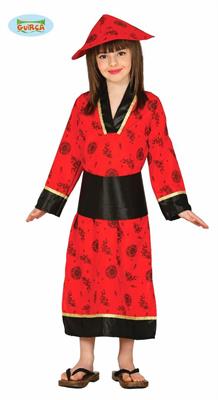 COSTUME CINESE ROSSA TAGLIA 5-6 ANNI