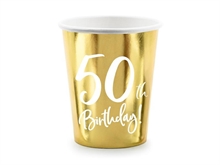 BICCHIERI 220 ML 50TH BIRTHDAY ORO 6 PZ