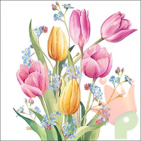 TOVAGLIOLI BOUQUET DI TULIPANI 33X33 CM 20 PZ