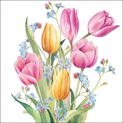 TOVAGLIOLI BOUQUET DI TULIPANI 33X33 CM 20 PZ