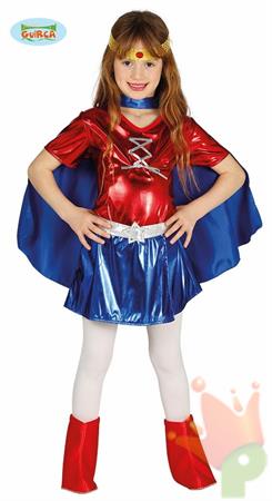 COSTUME SUPER EROINA TAGLIA 5-6 ANNI