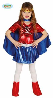 COSTUME SUPER EROINA TAGLIA 5-6 ANNI