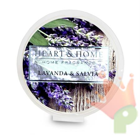 CIALDA IN CERA DI SOIA HEART & HOME 26 G LAVANDA E SALVIA