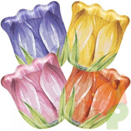 PIATTI SAGOMATI TULIP 22X19 CM 8 PZ ASS