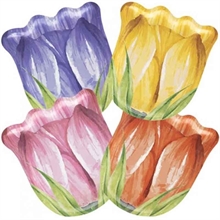 PIATTI SAGOMATI TULIP 22X19 CM 8 PZ ASS