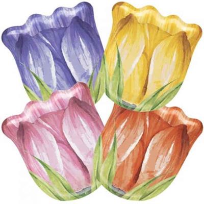 PIATTI SAGOMATI TULIP 22X19 CM 8 PZ ASS