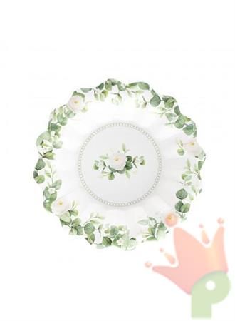 PIATTI FONDI ROMANTIC GREEN 24 CM 8 PZ