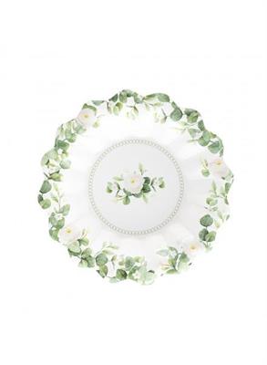 PIATTI FONDI ROMANTIC GREEN 24 CM 8 PZ