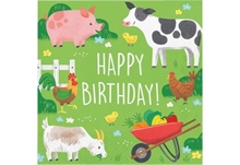 TOVAGLIOLI HAPPY BIRTHDAY ANIMALI FATTORIA 16 PZ 33X33 CM