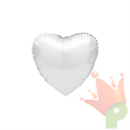 PALLONCINO MYLAR CUORE BIANCO 45 CM