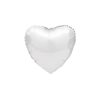 PALLONCINO MYLAR CUORE BIANCO 45 CM