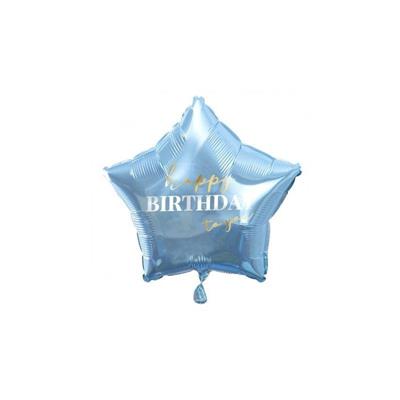 PALLONCINO MYLAR STELLA HAPPY BIRTHDAY CELESTE 45 CM