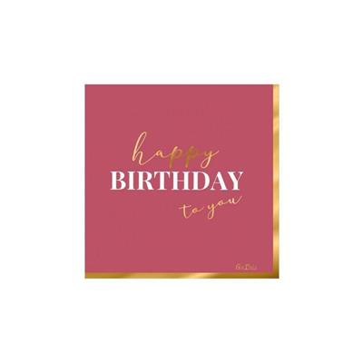 TOVAGLIOLI HAPPY BIRTHDAY ROSA 33X33 CM 16 PZ