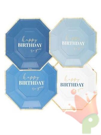 PIATTI HAPPY BIRTHDAY BLU 24 CM 8 PZ ASSORTITI