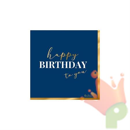 TOVAGLIOLI HAPPY BIRTHDAY BLU 33X33 CM 16 PZ