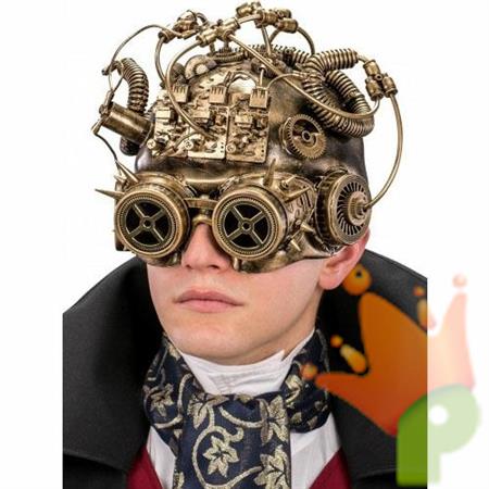 MASCHERA STEAMPUNK MEZZO VISO ORO