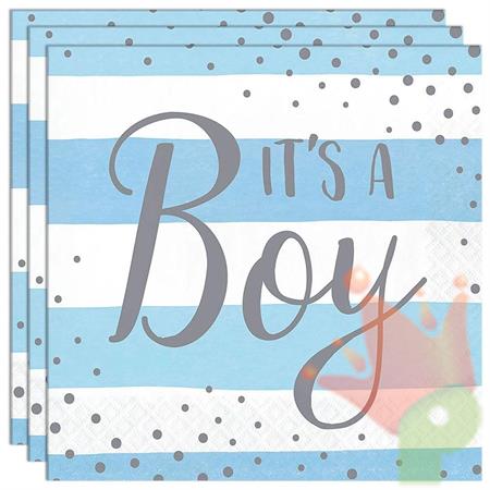 TOVAGLIOLI 33X33 IT'S A BOY BLUE & SILVER 16PZ