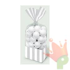 SACCHETTI CELLOPHANE TRASPARENTI 13X25CM ARGENTO #