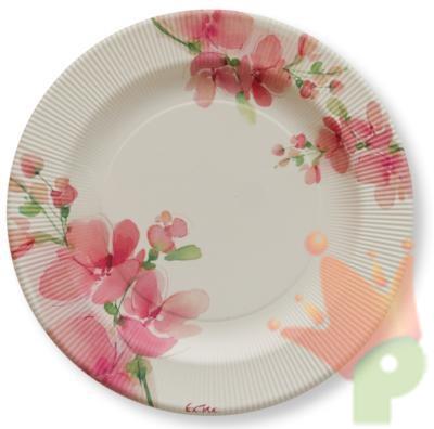 PIATTI GRANDI RIGHE 27CM PINK FLOWERS 8PZ