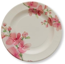 PIATTI GRANDI RIGHE 27CM PINK FLOWERS 8PZ