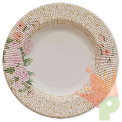 PIATTI FONDI D. 25,5CM RIGHE ROSE FLOWER 8PZ