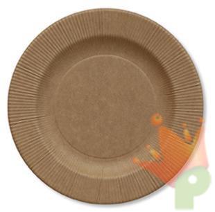 PIATTI COMPOSTABILI RIGHE KRAFT 21 CM 8 PZ