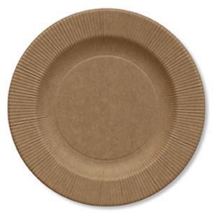 PIATTI COMPOSTABILI RIGHE KRAFT 21 CM 8 PZ