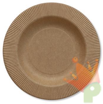 PIATTI FONDI RIGHE KRAFT 25,5 CM 8 PZ