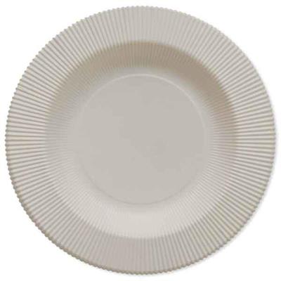 PIATTI FONDI RIGHE BIANCHI COMPOSTABILI 25,5 CM 8 PZ