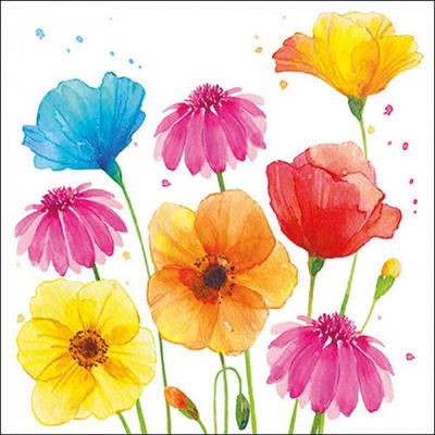 TOVAGLIOLI DECORO FIORI ESTIVI COLORATI 33X33 CM 20 PZ