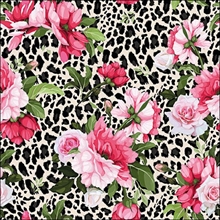 TOVAGLIOLI STAMPA LEOPARDATA CON FIORI ROSE 33X33 CM 20 PZ