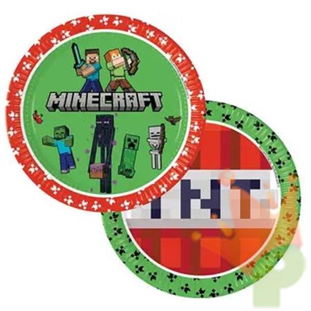 PIATTI IN CARTA MINECRAFT 23 CM 8 PZ