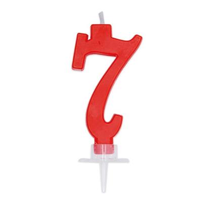 CANDELINA NUMERO 7 CERA ITALIC ROSSA 7CM