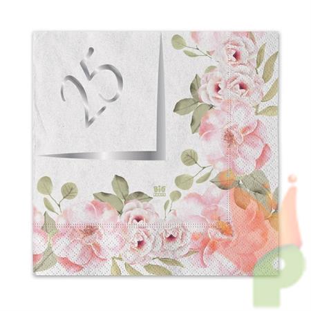 TOVAGLIOLI 25° ANNIVERSARIO FLORAL 20 PZ 25X25 CM