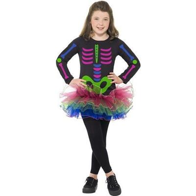 COSTUME SCHELETRO BAMBINA MULTICOLOR CON TUTU TG 7-8 ANNI