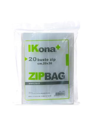 BUSTE TRASPARENTI CON ZIP 20X30 CM 20 PZ