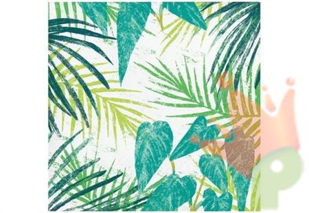 TOVAGLIOLI TEMA HAWAIANO FOGLIE TROPICALI 16 PZ 25X25 CM