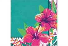 TOVAGLIOLI TEMA HAWAIANO FIORI TROPICALI 33X33 CM 16 PZ