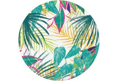 PIATTI TEMA HAWAIANO FOGLIE TROPICALI 18 CM 8 PZ