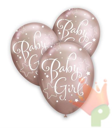 PALLONCINI ROSA GOLD BABY GIRL 12 INCH 30 CM 5 PZ