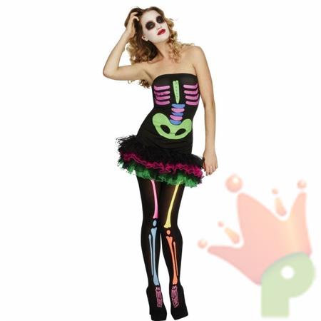 COSTUME SCHELETRO DONNA MULTICOLOR CON TUTU TG. M