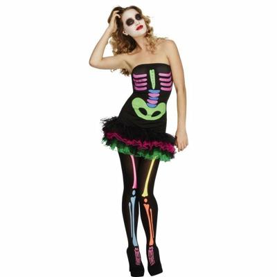 COSTUME SCHELETRO DONNA MULTICOLOR CON TUTU TG. M