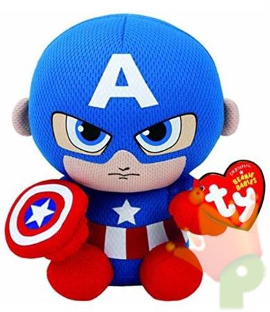 PELUCHE TY CAPITAN AMERICA 20 CM