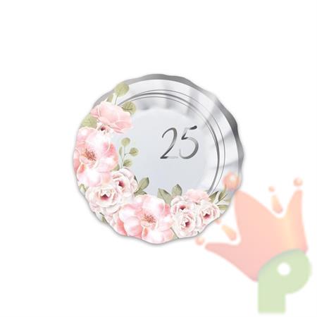 PIATTI 25° ANNIVERSARIO FLORAL 8 PZ 20 CM